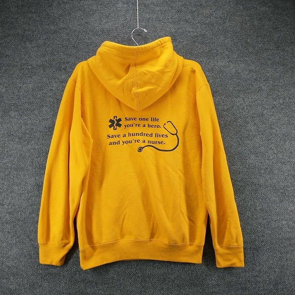 Dodger Men's Marian University Nursing Pullover Graphic Hoodie Yellow Small - Picture 5 of 12